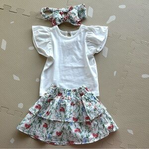 Janie and Jack baby girl matching set and headband